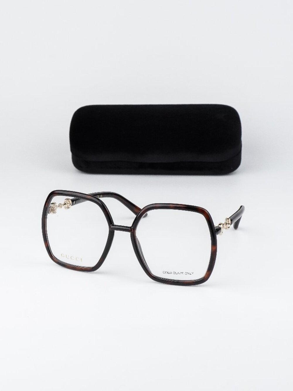 Gucci Women Eyeglasses Havana Square Oversized GG0890O 002 NEW AUTHENTIC